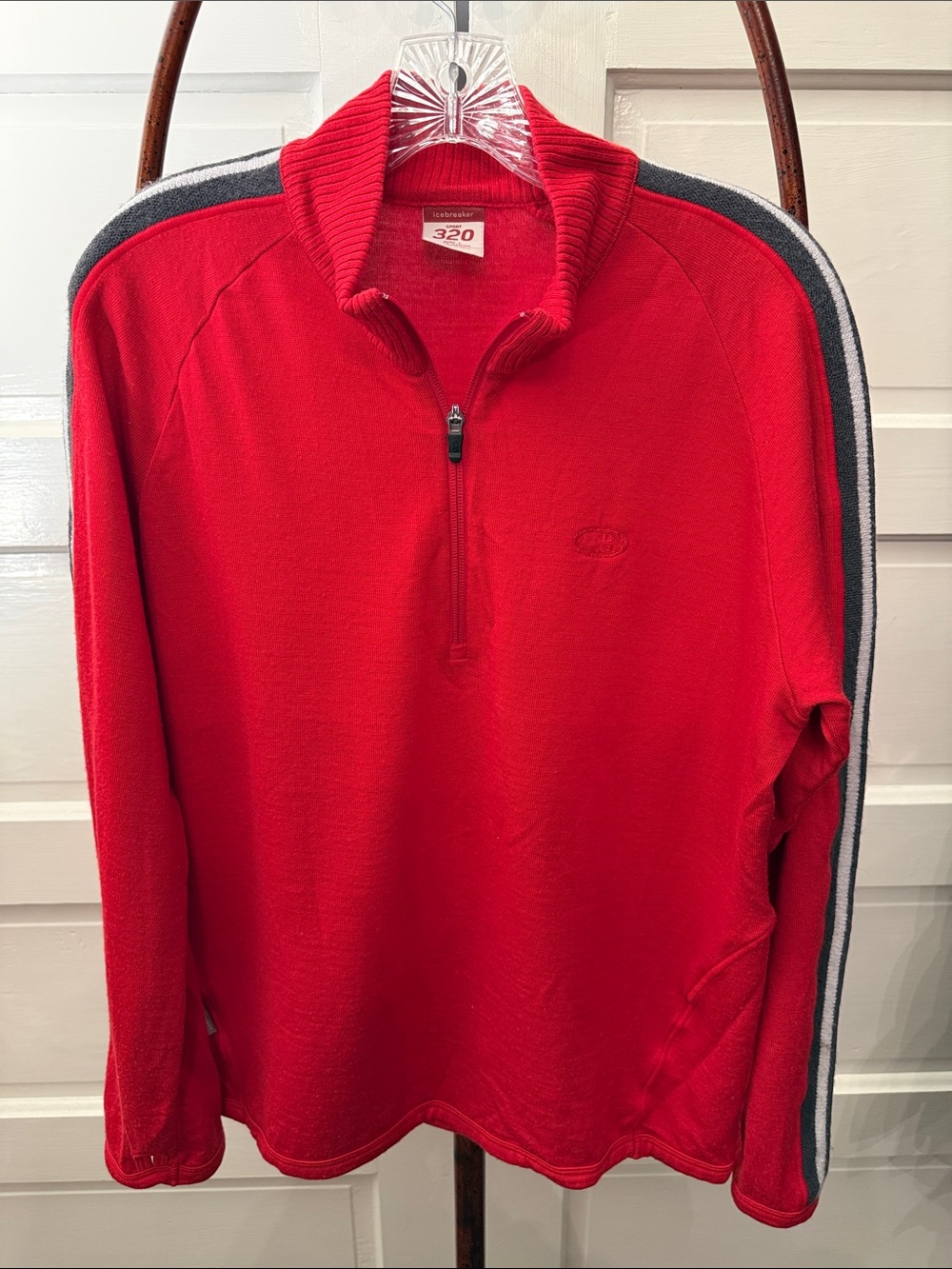 Icebreaker 320 Merino Wool Quarter Zip Pullover Red Men’s Large